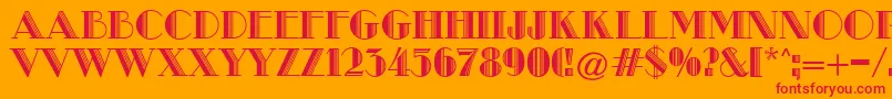 MetroRetroC Font – Red Fonts on Orange Background