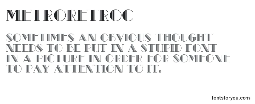 MetroRetroC -fontin tarkastelu