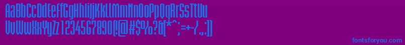 BriemakademistdBoldcond-Schriftart – Blaue Schriften auf violettem Hintergrund