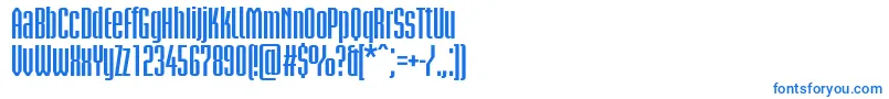 フォントBriemakademistdBoldcond – 白い背景に青い文字