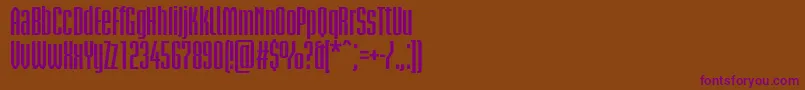 BriemakademistdBoldcond-fontti – violetit fontit ruskealla taustalla