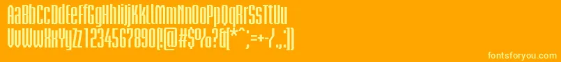 BriemakademistdBoldcond-fontti – keltaiset fontit oranssilla taustalla