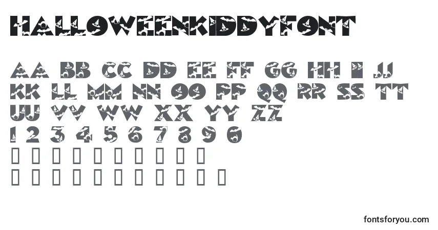 Schriftart Halloweenkiddyfont – Alphabet, Zahlen, spezielle Symbole