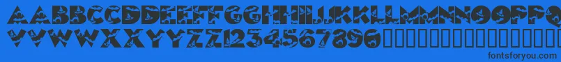 Halloweenkiddyfont-fontti – mustat fontit sinisellä taustalla