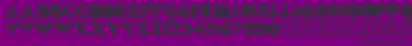 Halloweenkiddyfont-Schriftart – Schwarze Schriften auf violettem Hintergrund