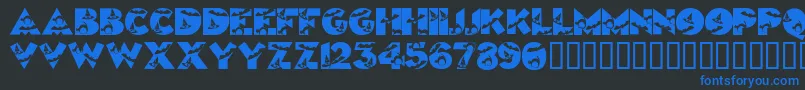 fuente Halloweenkiddyfont – Fuentes Azules Sobre Fondo Negro