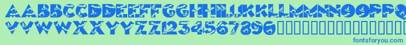 fuente Halloweenkiddyfont – Fuentes Azules Sobre Fondo Verde