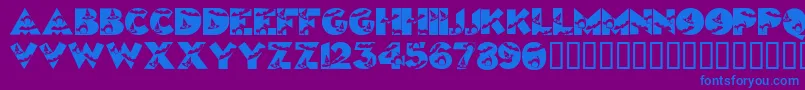 Halloweenkiddyfont-fontti – siniset fontit violetilla taustalla