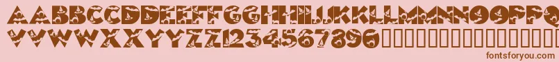 Fonte Halloweenkiddyfont – fontes marrons em um fundo rosa