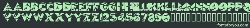 Fonte Halloweenkiddyfont – fontes verdes em um fundo preto