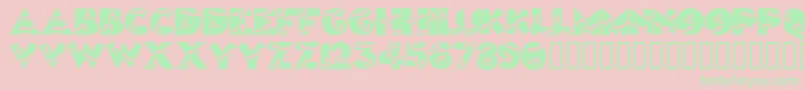 Halloweenkiddyfont-Schriftart – Grüne Schriften auf rosa Hintergrund