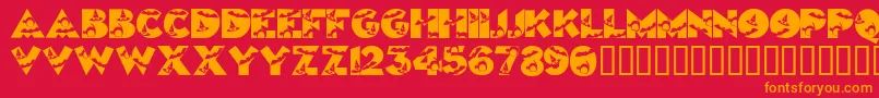 Halloweenkiddyfont Font – Orange Fonts on Red Background