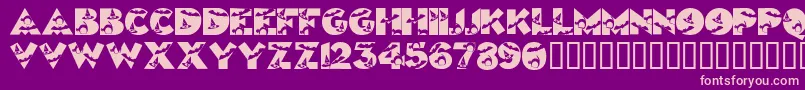 Halloweenkiddyfont Font – Pink Fonts on Purple Background