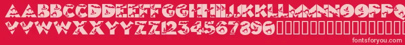 Halloweenkiddyfont Font – Pink Fonts on Red Background