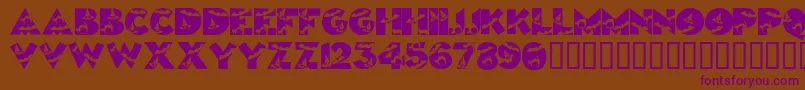 Halloweenkiddyfont Font – Purple Fonts on Brown Background
