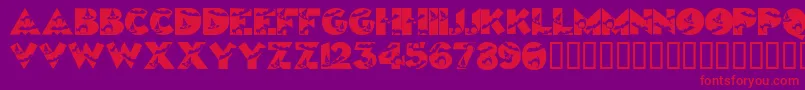 fuente Halloweenkiddyfont – Fuentes Rojas Sobre Fondo Morado