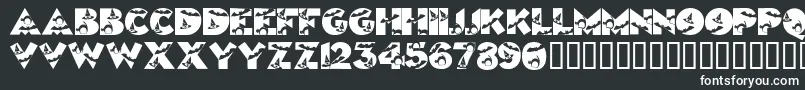 Halloweenkiddyfont-fontti – valkoiset fontit mustalla taustalla