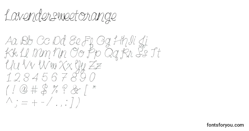 A fonte Lavendersweetorange – alfabeto, números, caracteres especiais