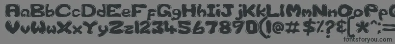 フォントGfscus1d – 黒い文字の灰色の背景