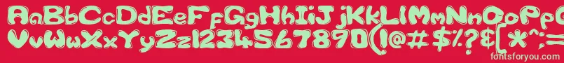 Gfscus1d Font – Green Fonts on Red Background