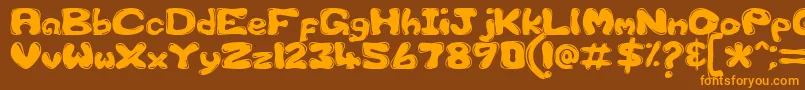 Gfscus1d Font – Orange Fonts on Brown Background