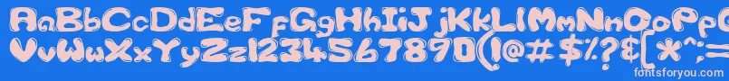 Gfscus1d Font – Pink Fonts on Blue Background