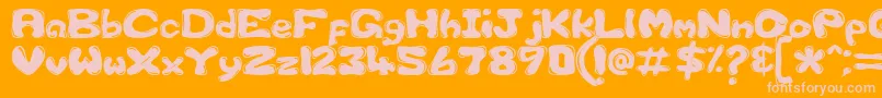 Gfscus1d-Schriftart – Rosa Schriften auf orangefarbenem Hintergrund