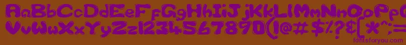 Gfscus1d-Schriftart – Violette Schriften auf braunem Hintergrund