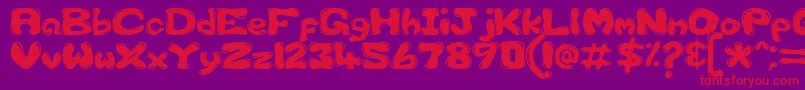 Gfscus1d-Schriftart – Rote Schriften auf violettem Hintergrund