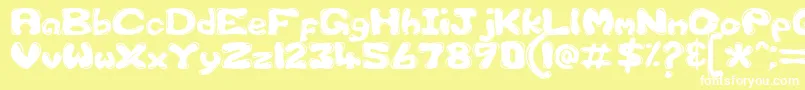 Gfscus1d Font – White Fonts on Yellow Background