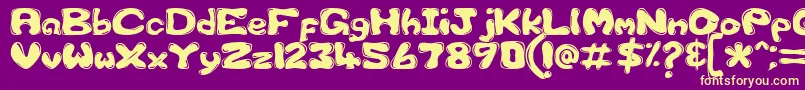 Gfscus1d Font – Yellow Fonts on Purple Background