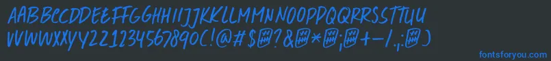 DkDoubleQuick Font – Blue Fonts on Black Background