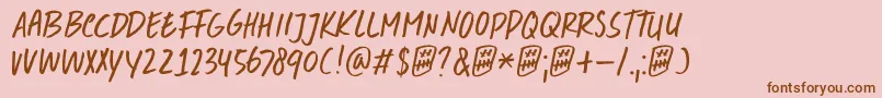 DkDoubleQuick Font – Brown Fonts on Pink Background