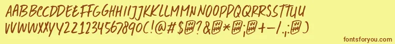 DkDoubleQuick Font – Brown Fonts on Yellow Background