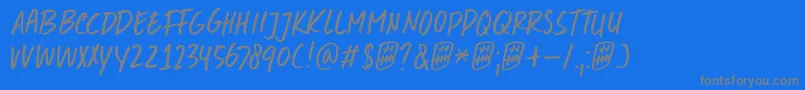 Czcionka DkDoubleQuick – szare czcionki na niebieskim tle