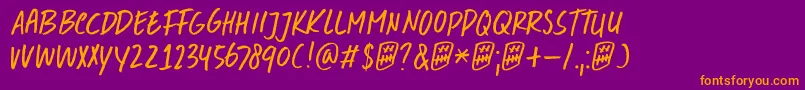 DkDoubleQuick Font – Orange Fonts on Purple Background