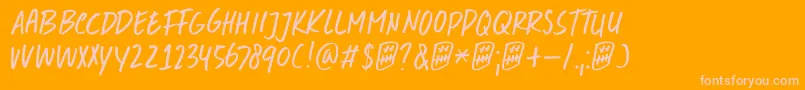 DkDoubleQuick Font – Pink Fonts on Orange Background
