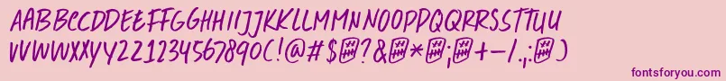 DkDoubleQuick Font – Purple Fonts on Pink Background