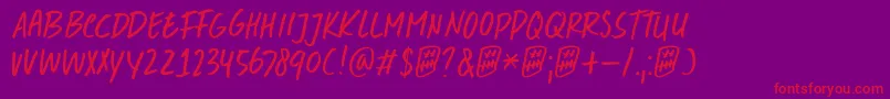 DkDoubleQuick Font – Red Fonts on Purple Background
