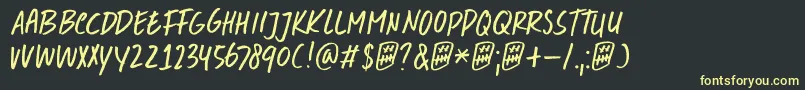 DkDoubleQuick Font – Yellow Fonts on Black Background