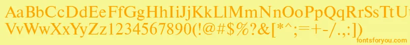 Newtongtt Font – Orange Fonts on Yellow Background
