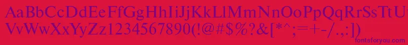 Newtongtt Font – Purple Fonts on Red Background