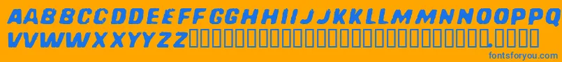 RedCometFiveToMars Font – Blue Fonts on Orange Background