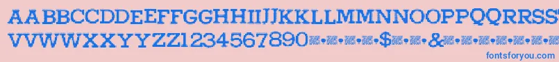フォントHigherpixels – ピンクの背景に青い文字