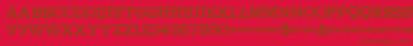 フォントHigherpixels – 赤い背景に茶色の文字