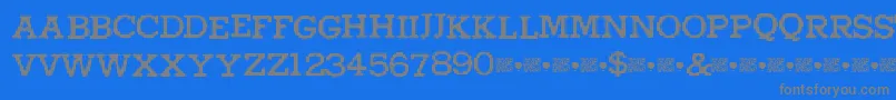 Higherpixels-fontti – harmaat kirjasimet sinisellä taustalla