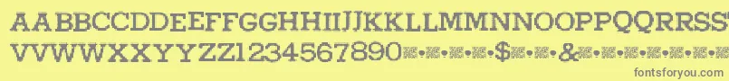 Higherpixels-fontti – harmaat kirjasimet keltaisella taustalla