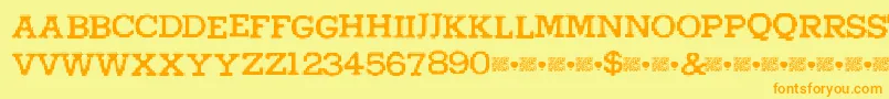 Higherpixels-Schriftart – Orangefarbene Schriften auf gelbem Hintergrund