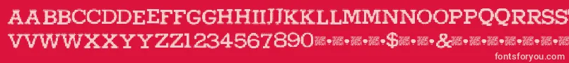 Higherpixels-fontti – vaaleanpunaiset fontit punaisella taustalla
