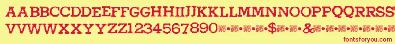 Higherpixels-Schriftart – Rote Schriften auf gelbem Hintergrund